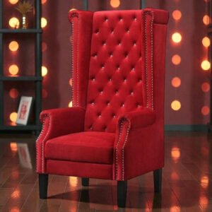 Red Velvet Throne Chair
