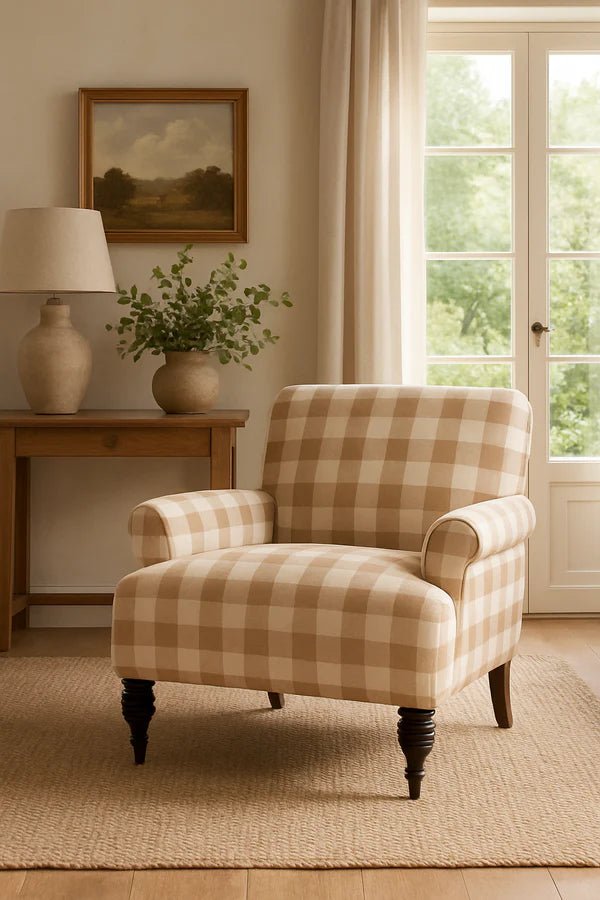 Hudson Check Accent Armchair