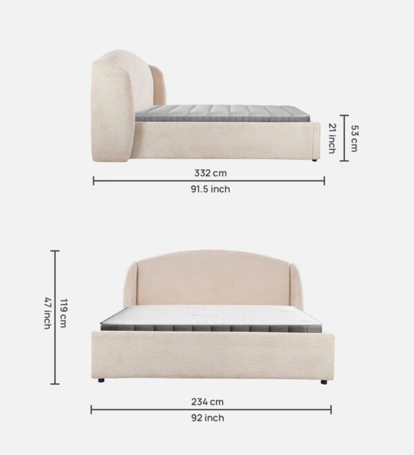 Aria Curve Luxury Upholstered Bed