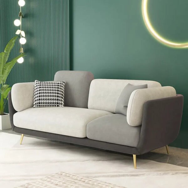 Aurelio Dual-tone Luxury Fabric Sofa 2 Seater