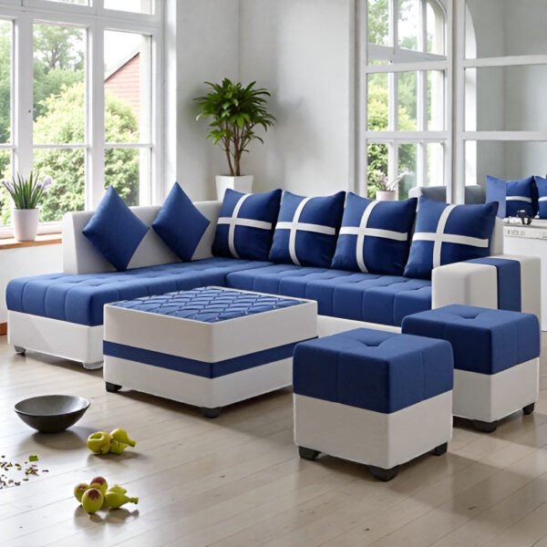Azure Grid Modular L-shape Sofa