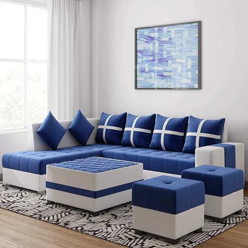 Azure Grid Modular L-shape Sofa