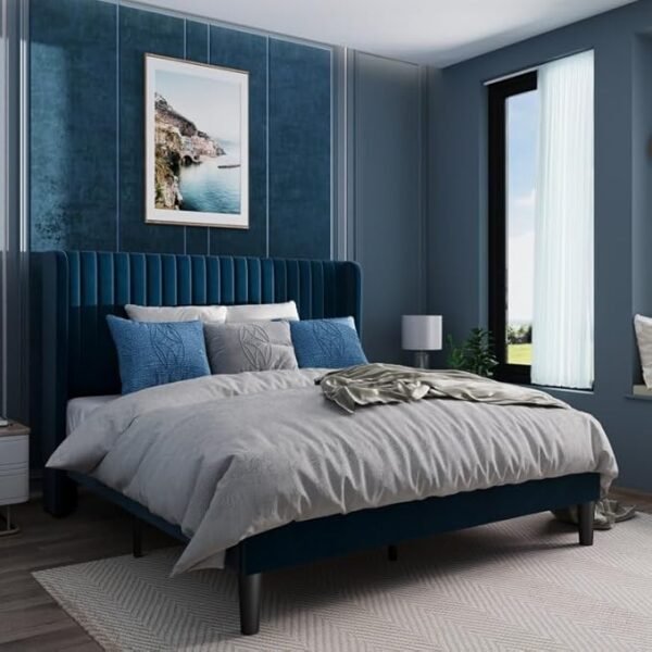 Azaure Royale Vertical Channel Upholstered Bed
