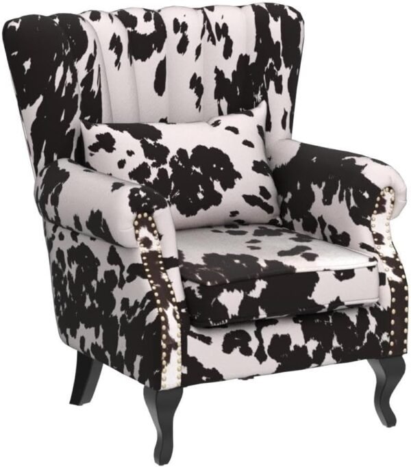 Black And White Wingbck Accent Chair