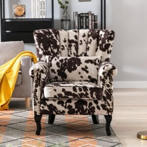 Black And White Wingbck Accent Chair