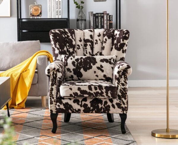 Black And White Wingbck Accent Chair