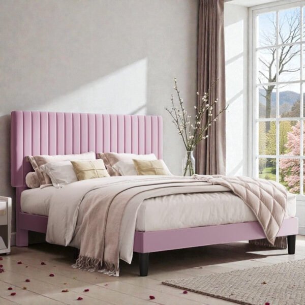 Blush Line Upholstered Bed