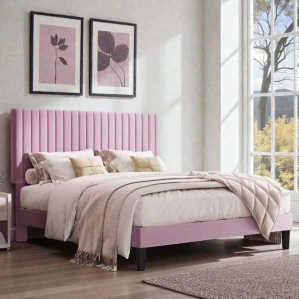 Blush Line Upholstered Bed