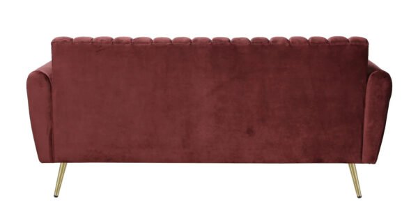 Burgunday Royale Channel-tufted Velvet 3-seater Sofa