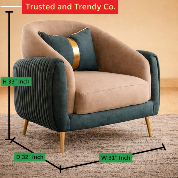 Aura Luxe Dual-tone Accent Chair