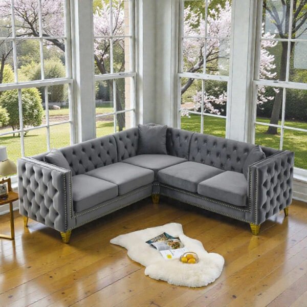 Imperial Grey Chestifield Sectional