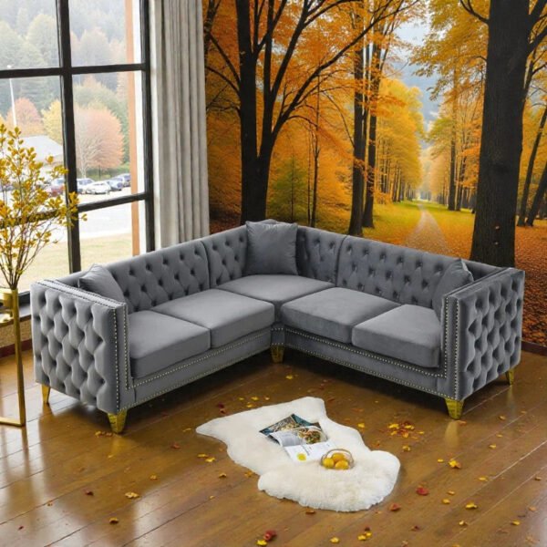Imperial Grey Chestifield Sectional