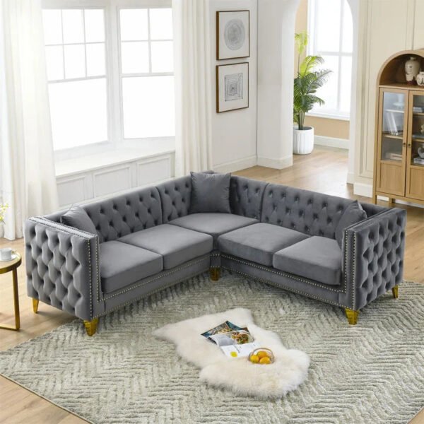 Imperial Grey Chestifield Sectional
