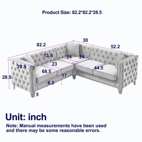 Imperial Grey Chestifield Sectional