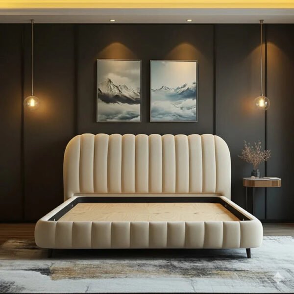 Ivory Cloud Upholstered Bed