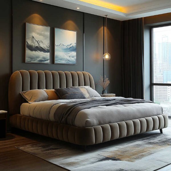 Ivory Cloud Upholstered Bed