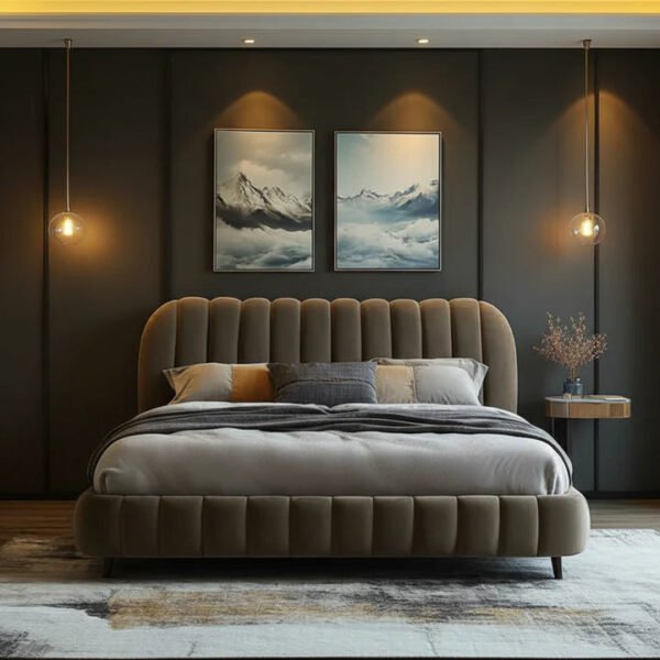 Ivory Cloud Upholstered Bed