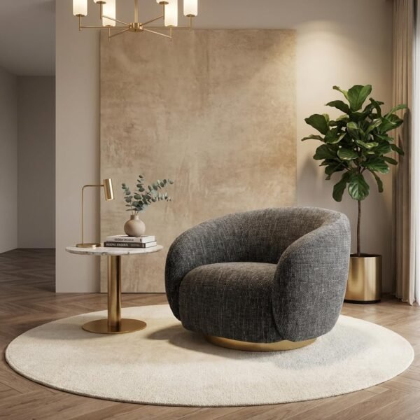 Ivory Orbit Accent Chair