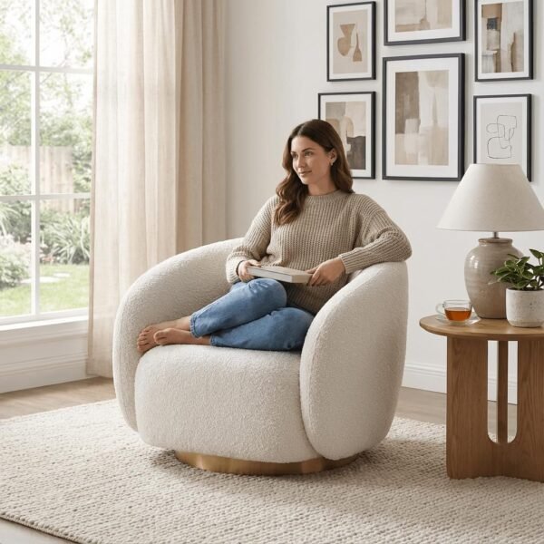 Ivory Orbit Accent Chair