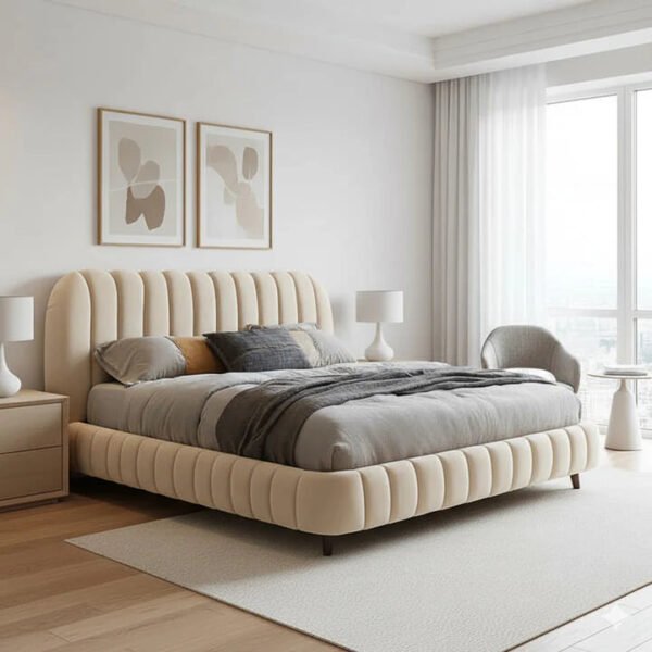 Ivory Cloud Upholstered Bed