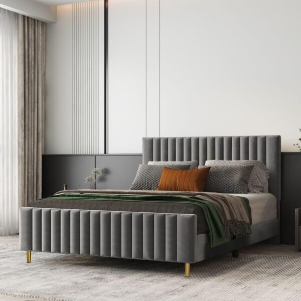 Linea Luxe Channel Upholstered Bed
