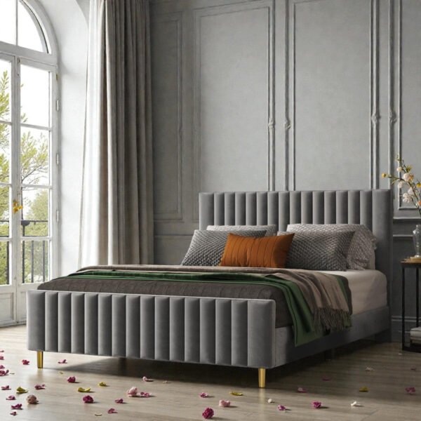Linea Luxe Channel Upholstered Bed