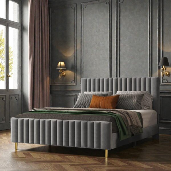 Linea Luxe Channel Upholstered Bed