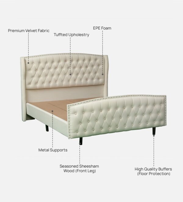 Luxe Chesterfield Upholstered Bed