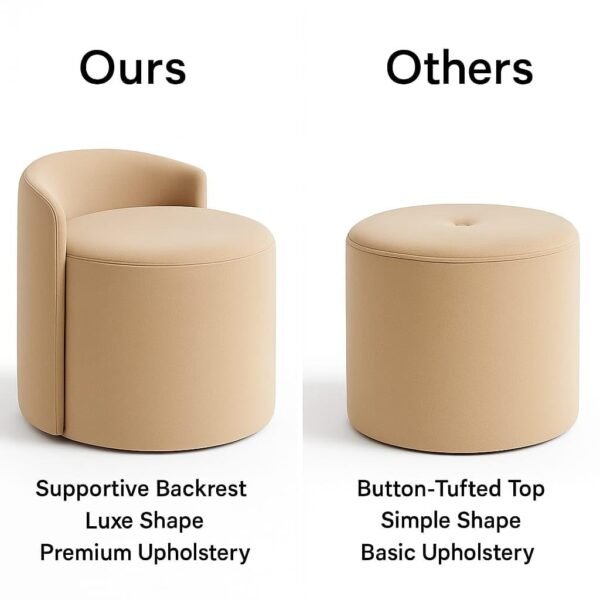 Modern Curved Back Puffy Seat