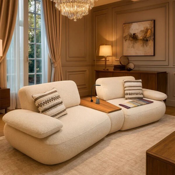 Modo Duo Modular Upholstered Sofa With Center Table