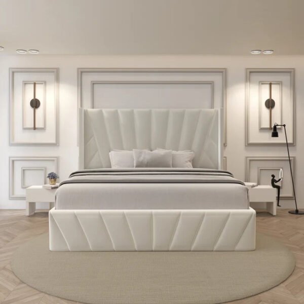 Monaco Geometric Luxe Upholstered Bed