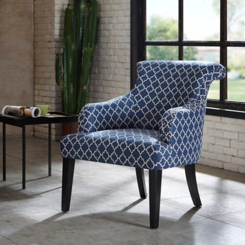 Moroccan Blue Upholstered Lounge Chair Moroccan Blue Upholstered Lounge Chair