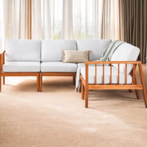 Nordic Haven Wooden Frame Sofa Set