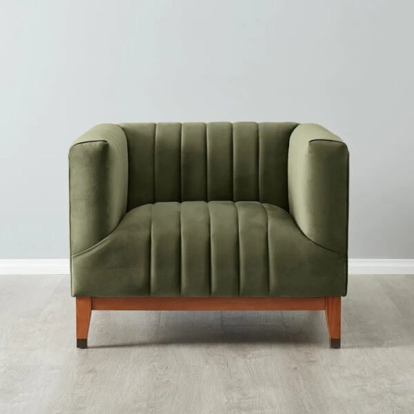 Olive Luxe Channel Tufted Accent Chair