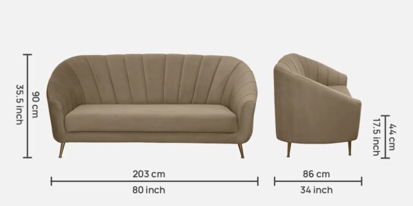 Opal Modern Upholstered Sofa With Metal Legs