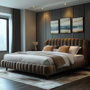 Oslo Curve Luxury Upholstered Bed