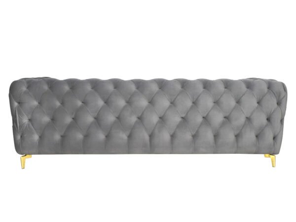 Regal Grey Tufted Upholstered 3-seater Sofa