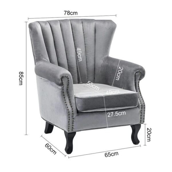 Royal Comfort Velvet Wing Chair