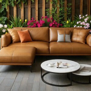 Saddle Luxe Leather L-shape Sofa