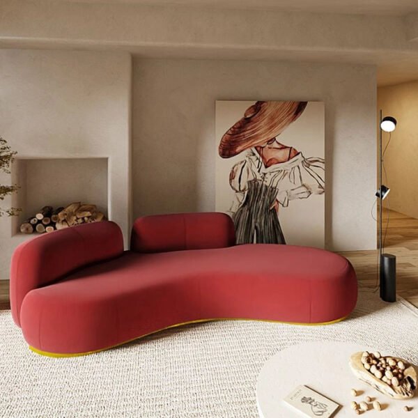 Scarlet Wave Sculpt Sofa 3 Seater