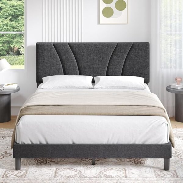 Serene Curve Upholstered Bed