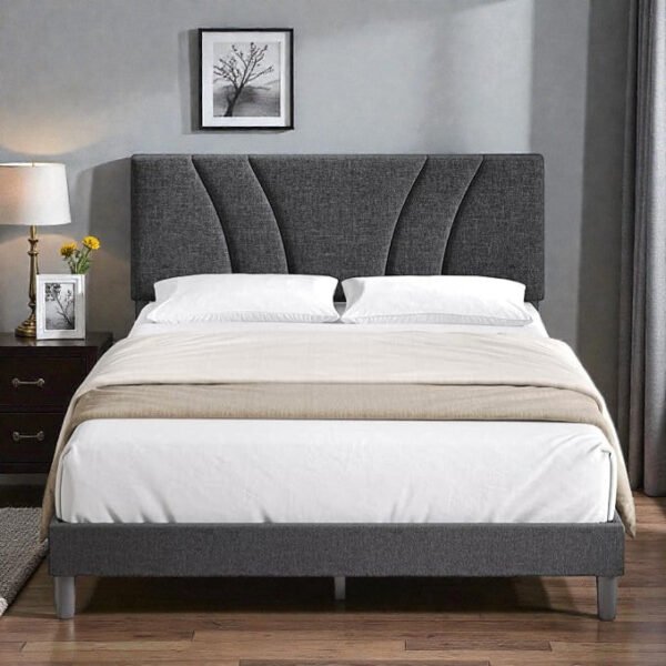 Serene Curve Upholstered Bed
