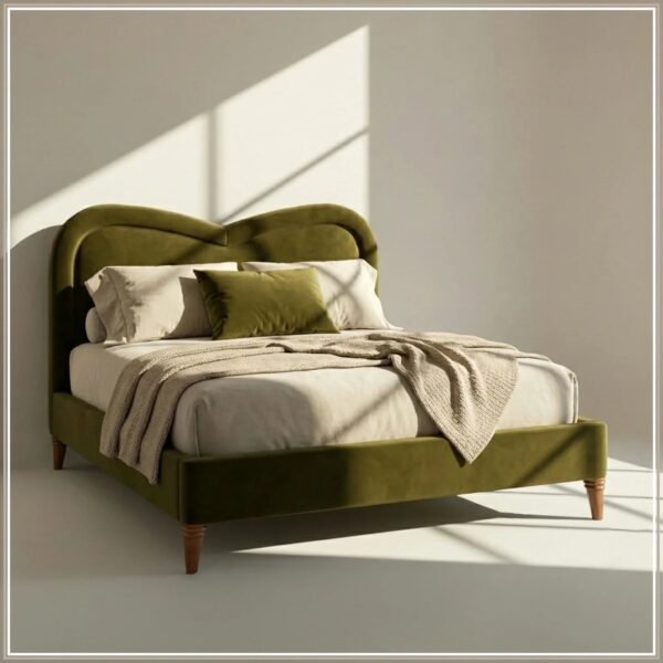 Serene Curve Upholstered Bed Serene