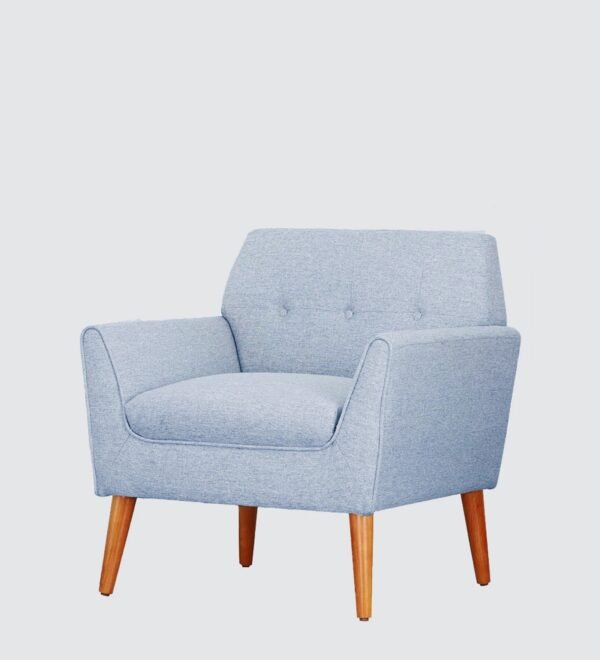 Skyline Fabric Accent Armchair With Wooden Legs