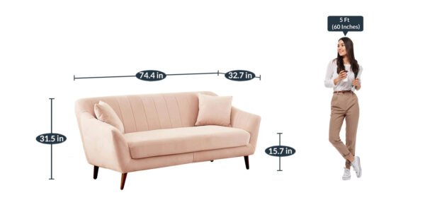 Sofa Peach Modern Designer Sofa