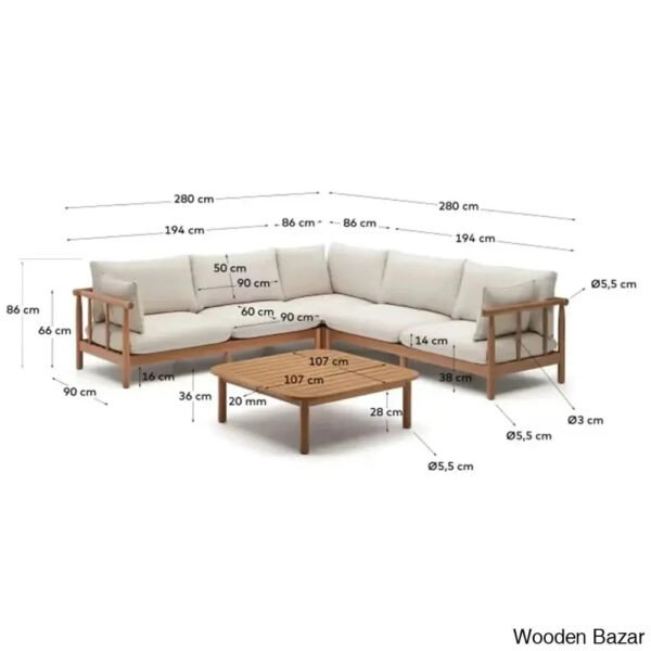 Teakline Upholstered Wooden Sofa