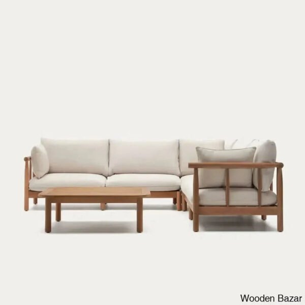 Teakline Upholstered Wooden Sofa