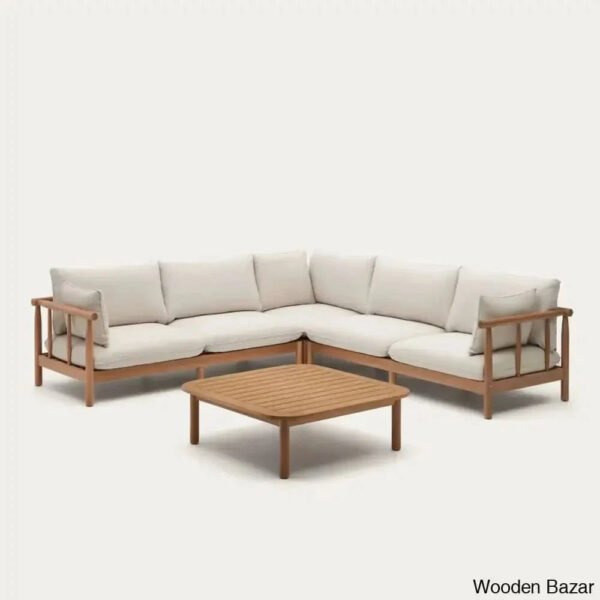 Teakline Upholstered Wooden Sofa