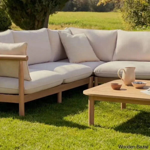 Teakline Upholstered Wooden Sofa