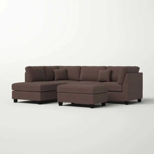Milano Luxe L-shape Sectional Sofa With Ottoman